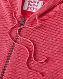 Perfect Cropped Zip-Up Hoodie Raspberry