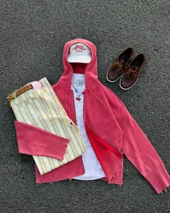 Perfect Cropped Zip-Up Hoodie Raspberry