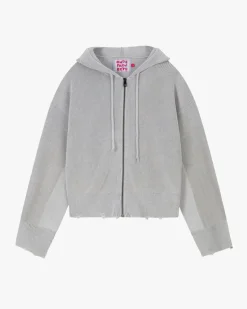 Perfect Cropped Zip-Up Hoodie Grey