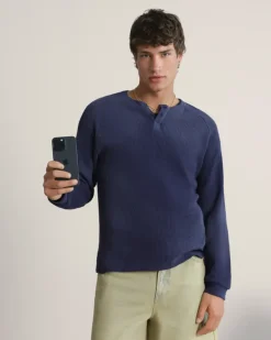 Polo Global Soon Waffle Azul Marino