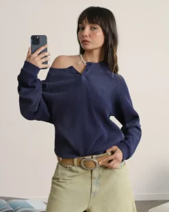 Polo Global Soon Waffle Azul Marino