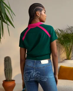 R10 Knit Polo Forest Green