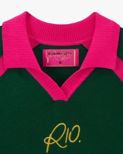 R10 Knit Polo Forest Green