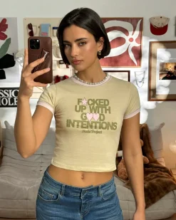 Still Fucked Up* Top Beige
