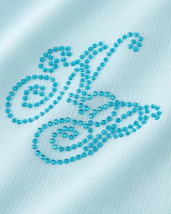 Strass Top Blue