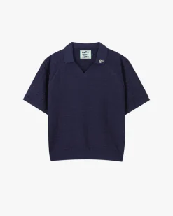Structure Knit Polo Navy