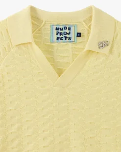 Structure Knit Polo Yellow