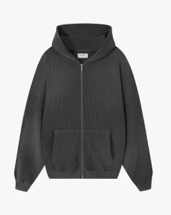 Sudadera con Cremallera Global Soon Waffle Gris Oscuro