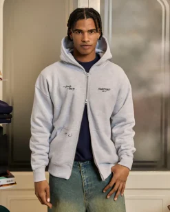 Sudadera Con Cremallera Global Soon Gris
