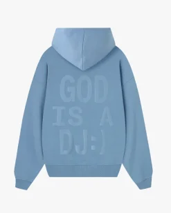 Sudadera Con Cremallera God is a DJ Azul