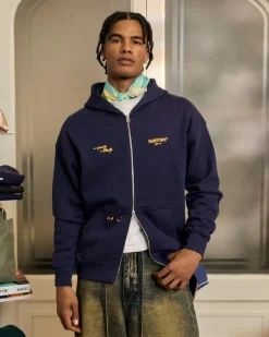 Sudadera Con Cremallera Global Soon Azul Marino