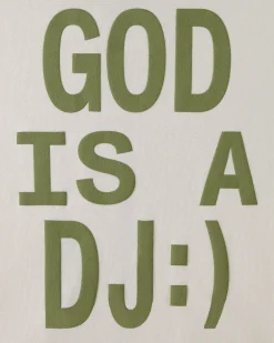 Sudadera Con Cremallera God is a DJ Blanco Crema