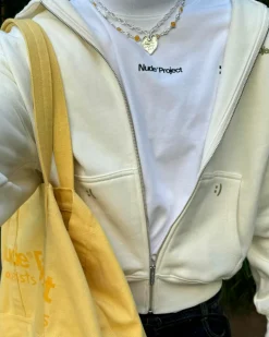 Sudadera Con Cremallera God is a DJ Blanco Crema