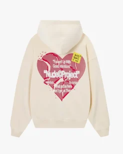 Sudadera Con Cremallera Heartbroken Blanco Crema
