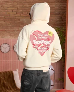 Sudadera Con Cremallera Heartbroken Blanco Crema