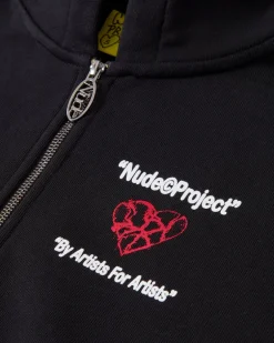 Sudadera Con Cremallera Heartbroken Negra