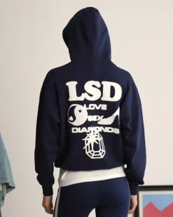 Sudadera Love SD Azul Marino Washed