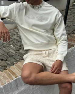 Sudadera Sin Capucha Blanco Crema