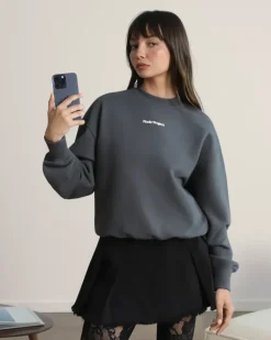 Sudadera sin Capucha Gris Oscuro