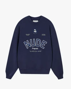 Sudadera Sin Capucha Varsity Azul Marino