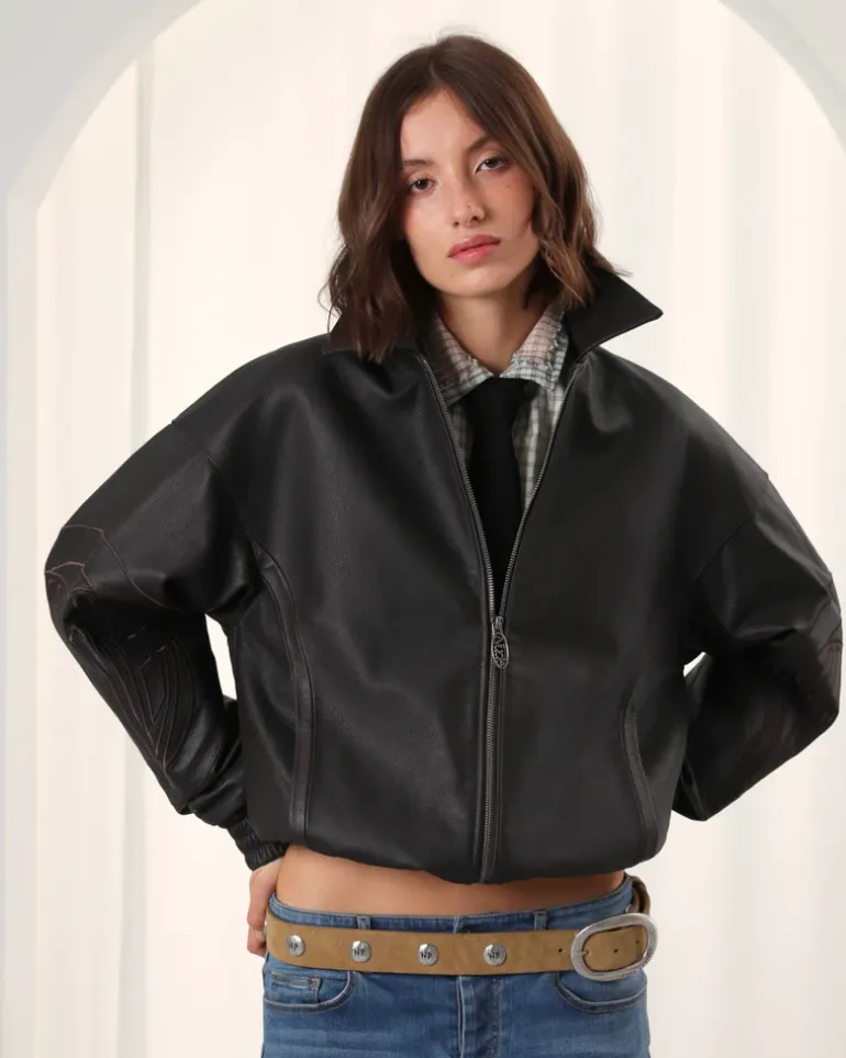 "The" Leather Jacket Marrón