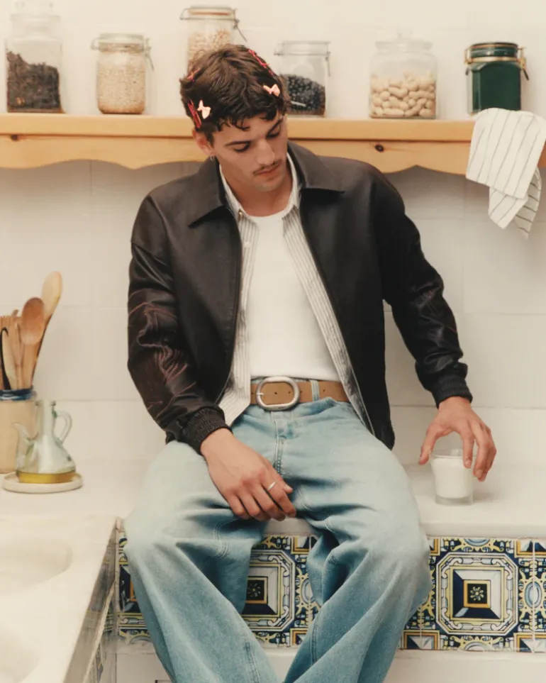 "The" Leather Jacket Marrón